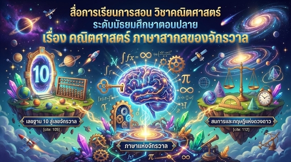 สื่อการเรียนการสอน วิชาคณิตศาสตร์ ระดับมัธยมศึกษาตอนปลาย เรื่อง  คณิตศาสตร์ ภาษาสากลของจักรวาล ที่มา : Waravut Burat