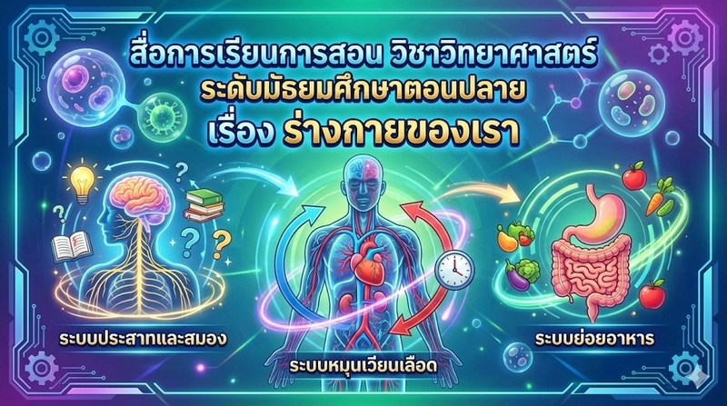 สื่อการเรียนการสอน วิชาวิทยาศาสตร์ ระดับมัธยมศึกษาตอนปลาย เรื่อง ร่างกายของเรา ที่มา : แบ่งปัน Science teaching medio